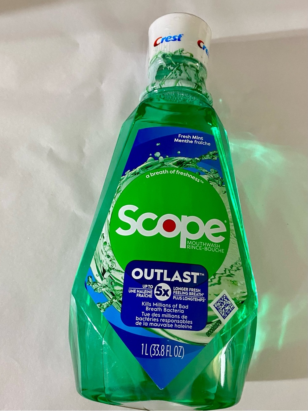 Crest Scope Fresh Mint Mouthwash — 1 Liter